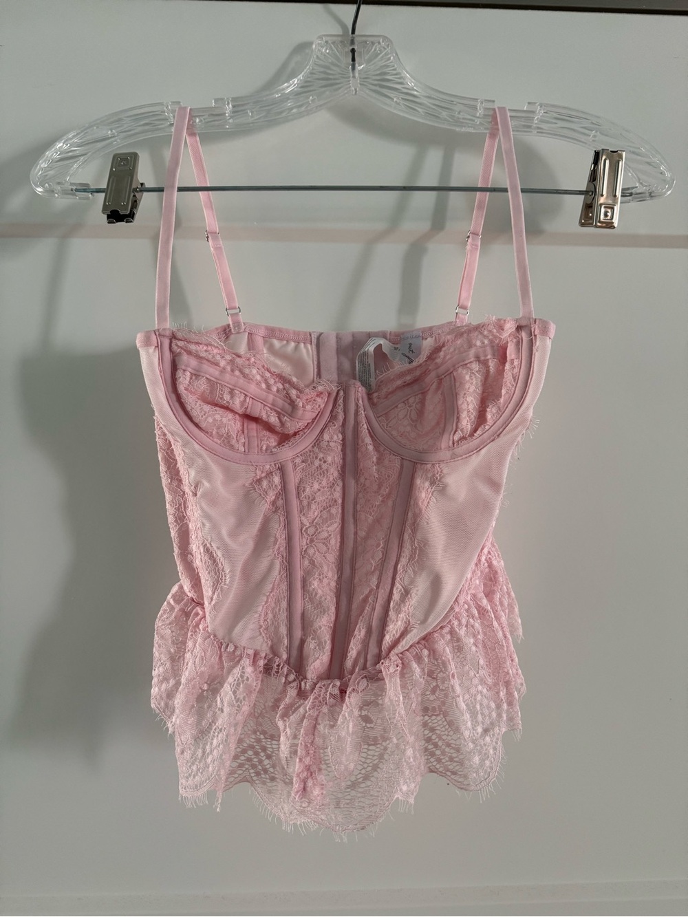 Urban Outfitters Pink Lace Bustier Tank Top